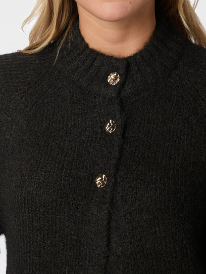 Benuta Fluffy Knit Cardigan - Dark Brown