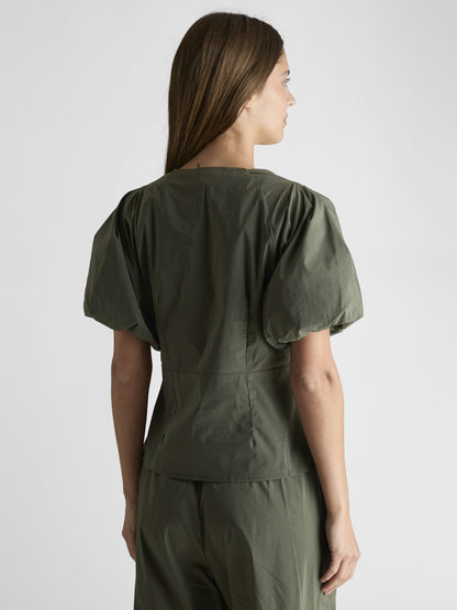 Irina Poplin Blouse - Army
