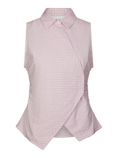 Celest Check Top - Light Pink