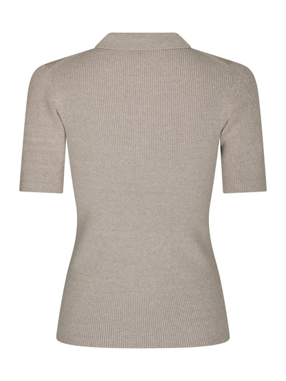 Manama Knit Blouse - Warm Grey