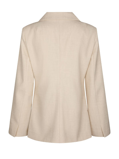 Carmia Melange Tie Blazer - Beige Melange