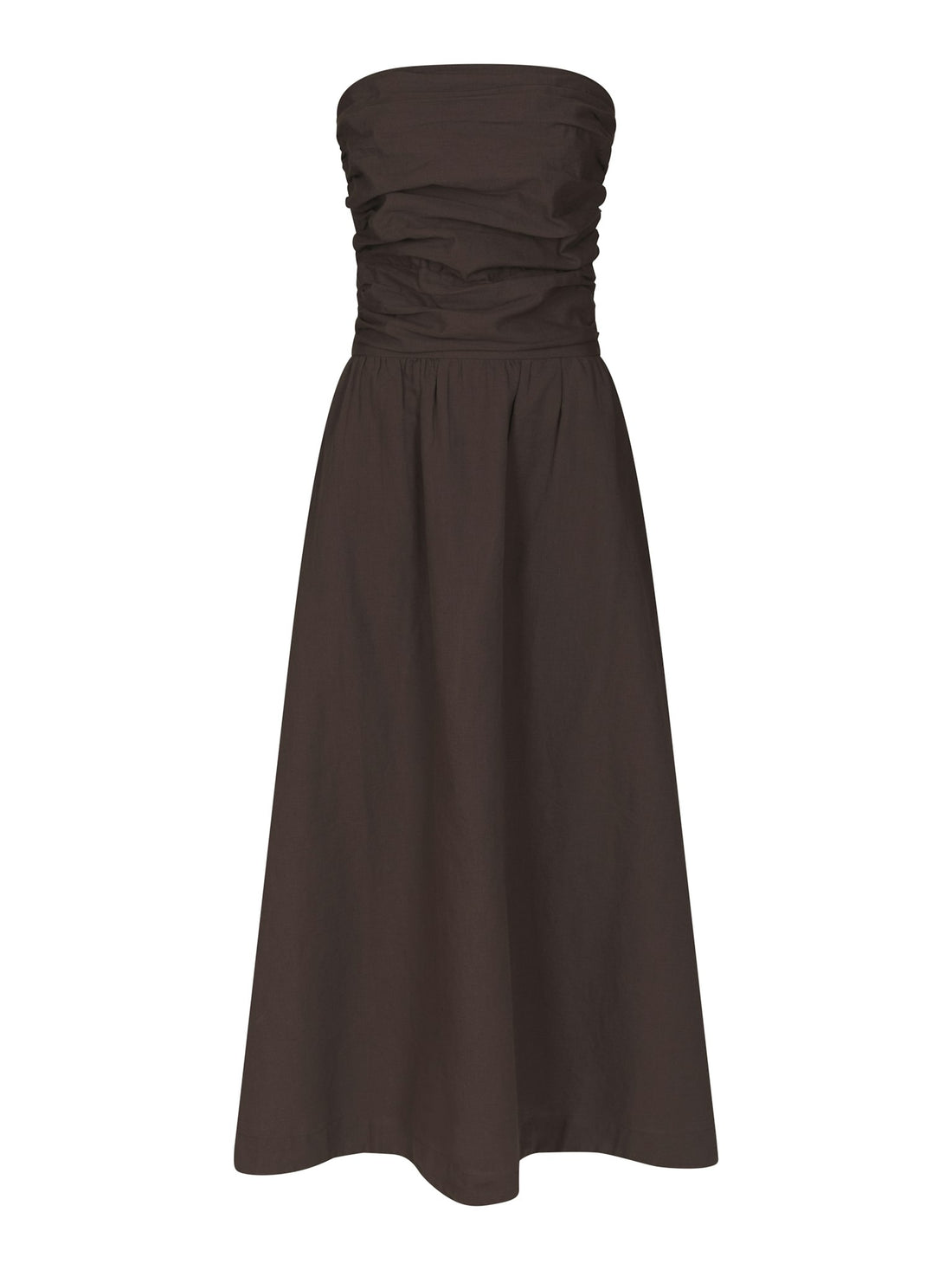 Kima Linen Dress - Dark Brown