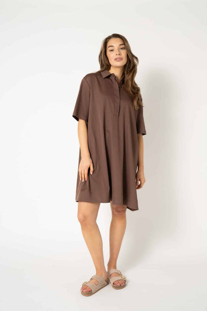 Beyza Dress - Warm Brown