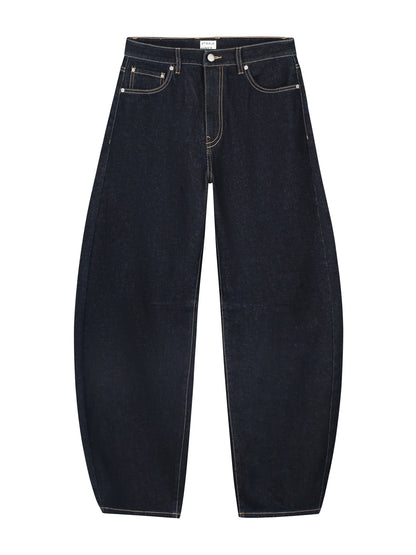 Bold Barrel Fit Jeans - Dunkelblau