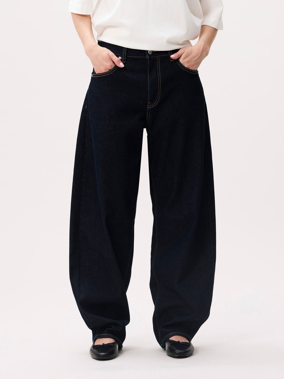 Bold Barrel Fit Jeans - Dunkelblau
