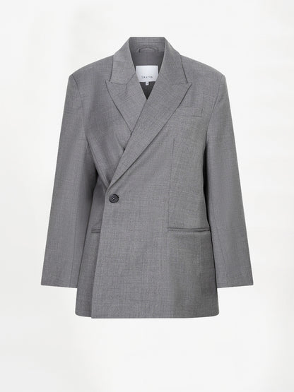 Bolton Wrap Blazer - Granite Grey Melange