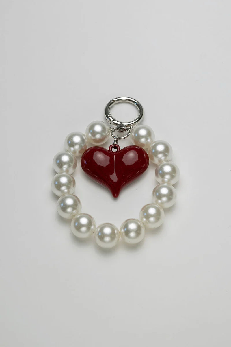 Charm Pearl - Heart Red
