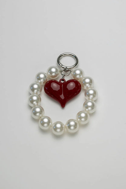 Charm Pearl - Heart Red