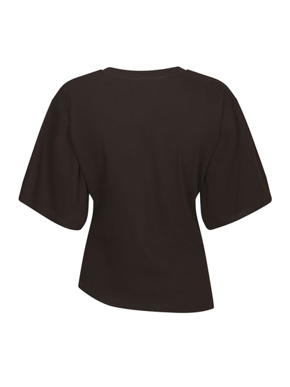 Alira Boxy Tee - Dark Brown