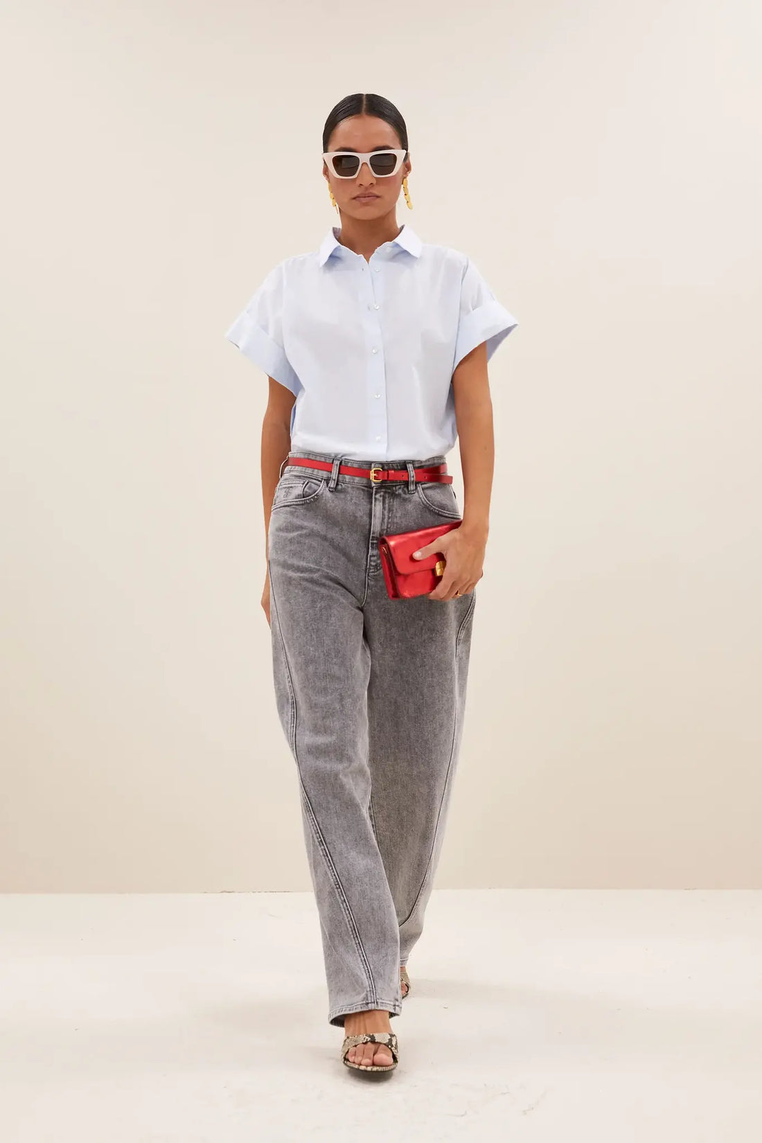 Begum Grey Pants - Grey denim
