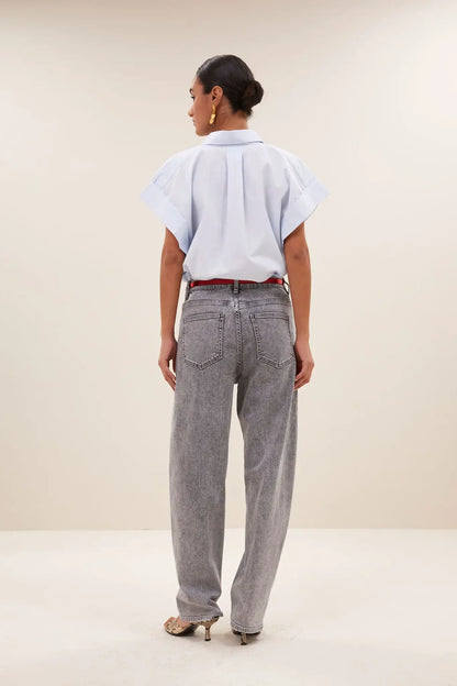 Begum Grey Pants - Grey denim