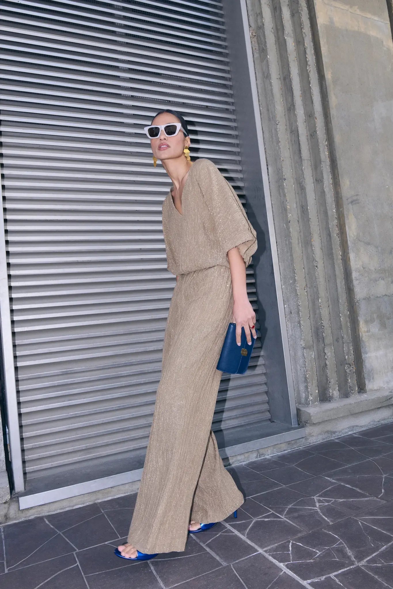 Benji lurex pants - Gold