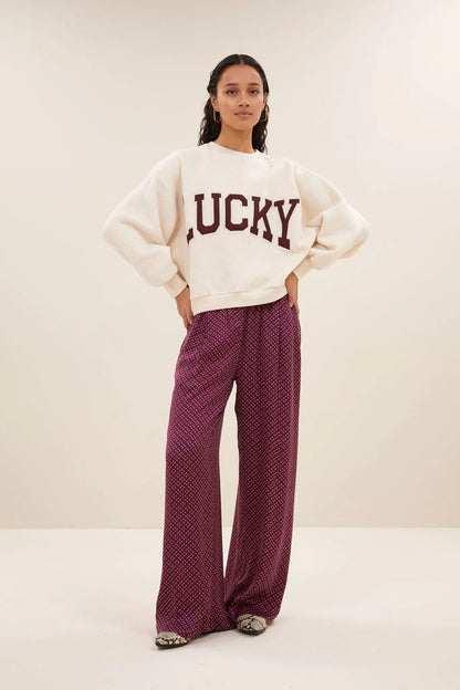 Bibi Patchwork sweater - Oyster mel.