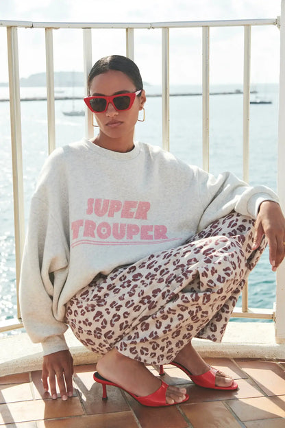 bibi trouper sweater - light grey melee