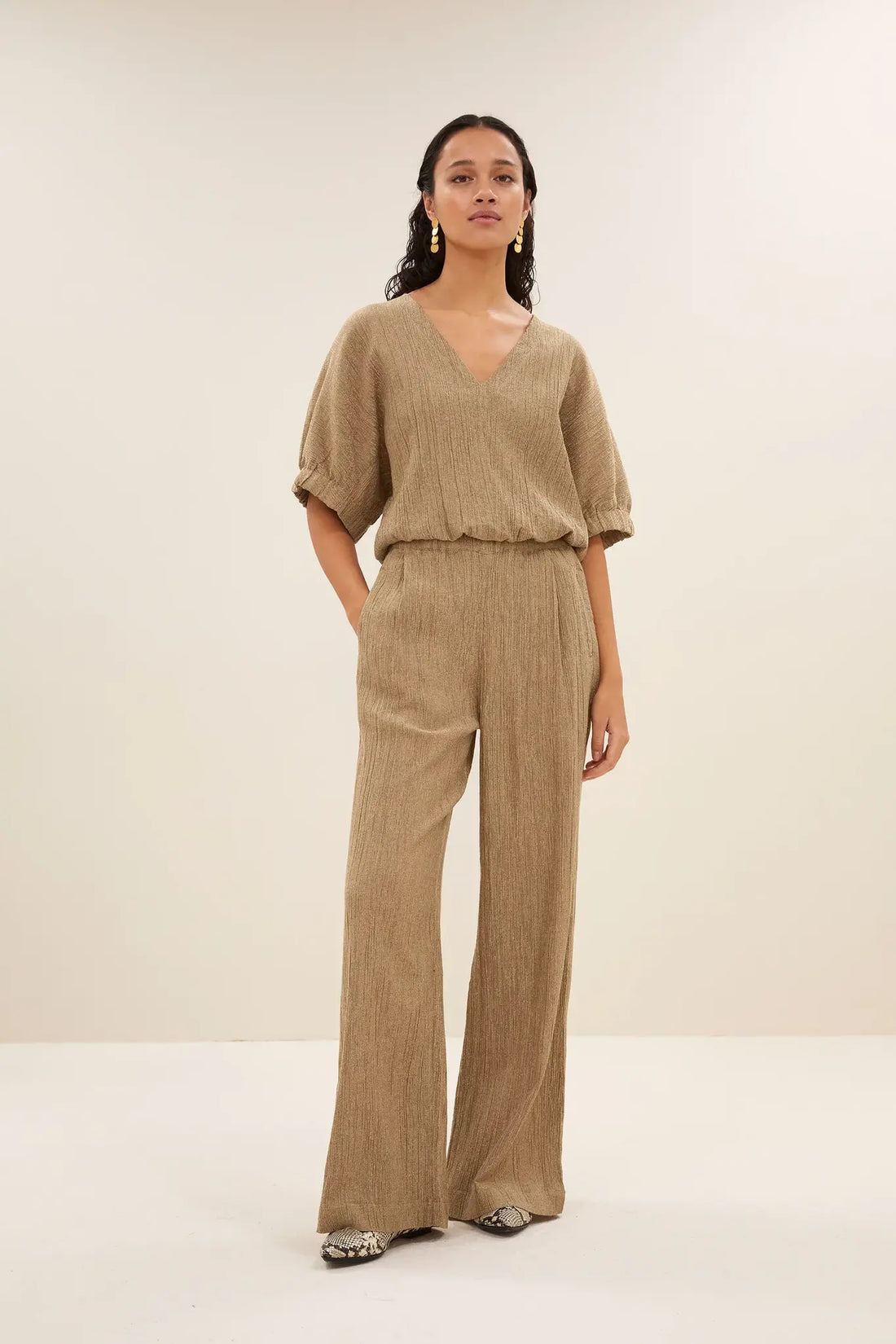 Mabel Lurex Blouse - Gold