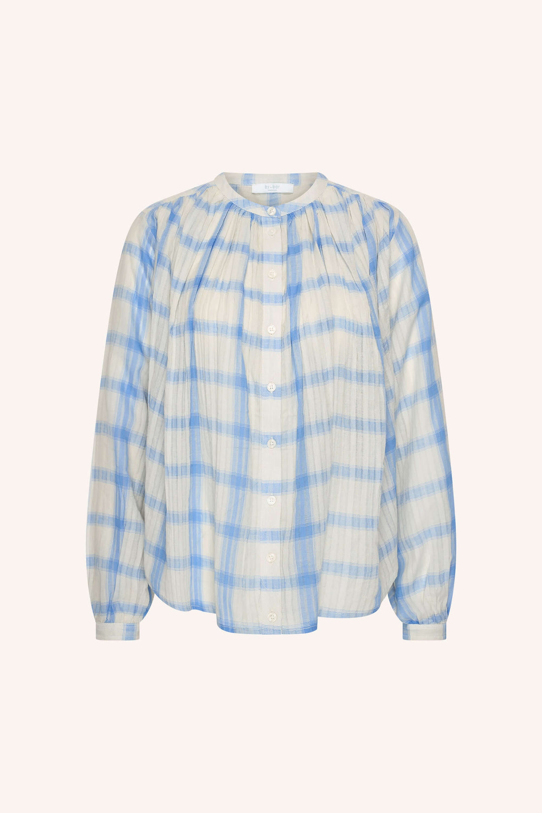 Nyka Check Blouse - Light Blue Check