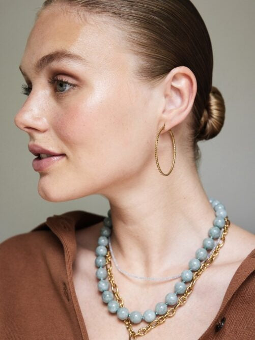 Gemstone Ketting - Zeegroen