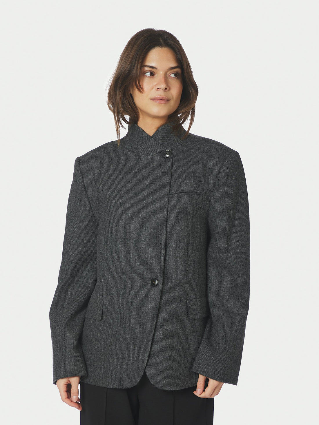 Nerine Structure Twill Blazer - Antracit