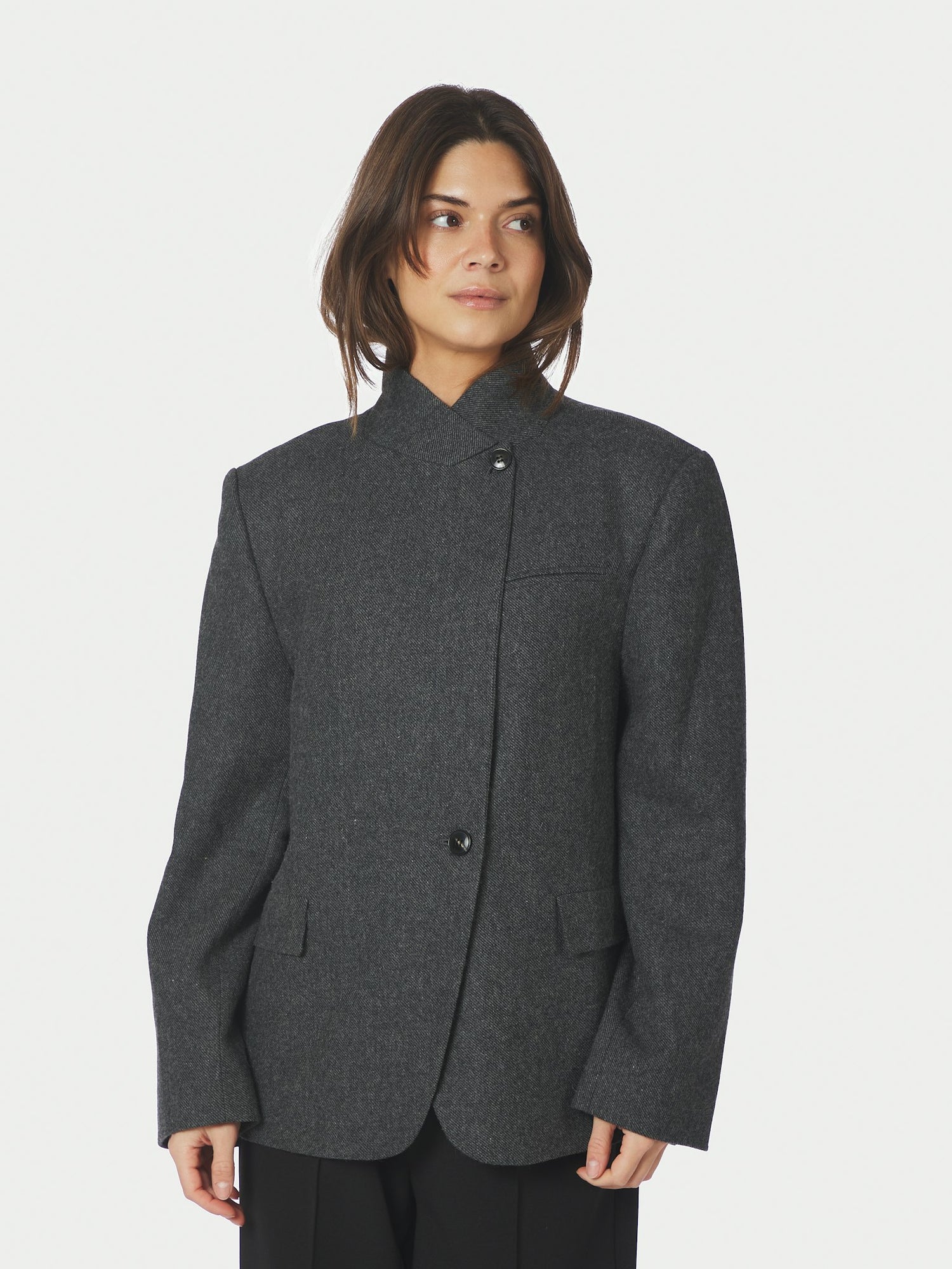 Nerine Structure Twill Blazer - Antracit