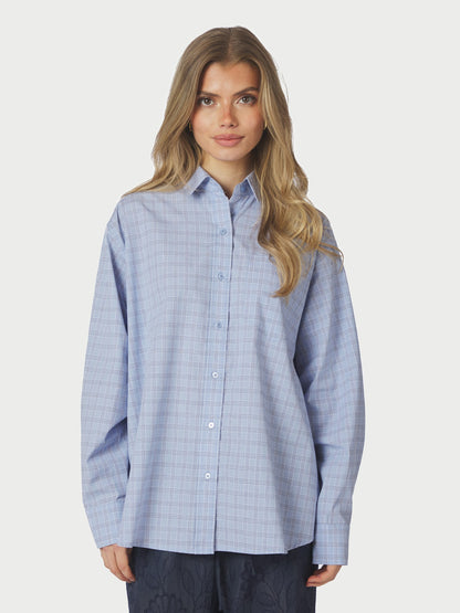 Dalma Triple Check Shirt - Light Blue