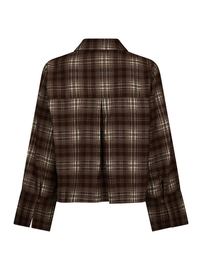 Jaylin Flannel Check Shirt - Warm Grey