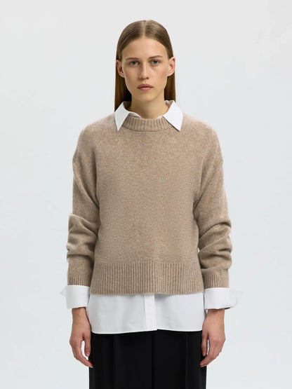 SLWcille Cashmere Blend LS Knit – Irish Cream