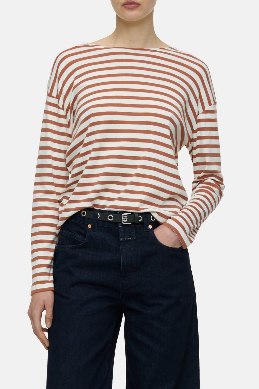 longsleeve striped - ferro brown