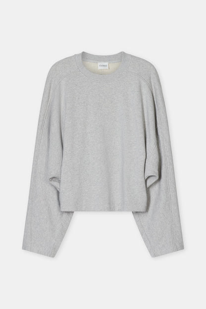 Gathered Sweatshirt - Light Grey Melange