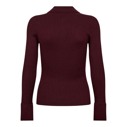 BonnyCC Polo LS Knit - Winered