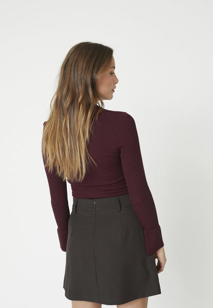BonnyCC Polo LS Knit - Winered
