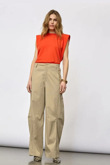CottonCC Crisp Barrel Pant - Mushroom