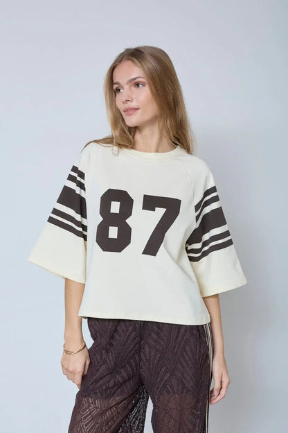 ElyCC 87 Tee Sweat - Bone/Brown