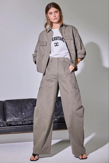 EvelynCC Barrel Pant - Army