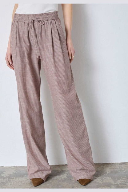 JihoCC Stripe Pant - Brown