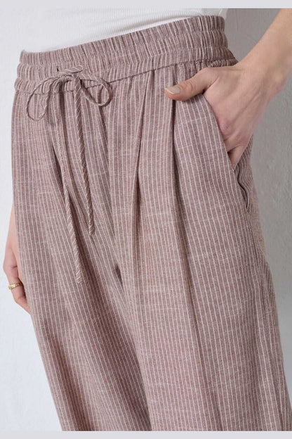 JihoCC Stripe Pant - Brown