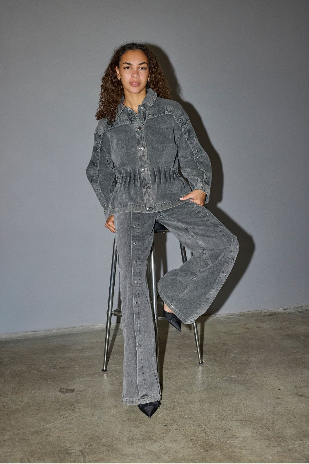 KellanCC Denim Jacket - Mid Grey