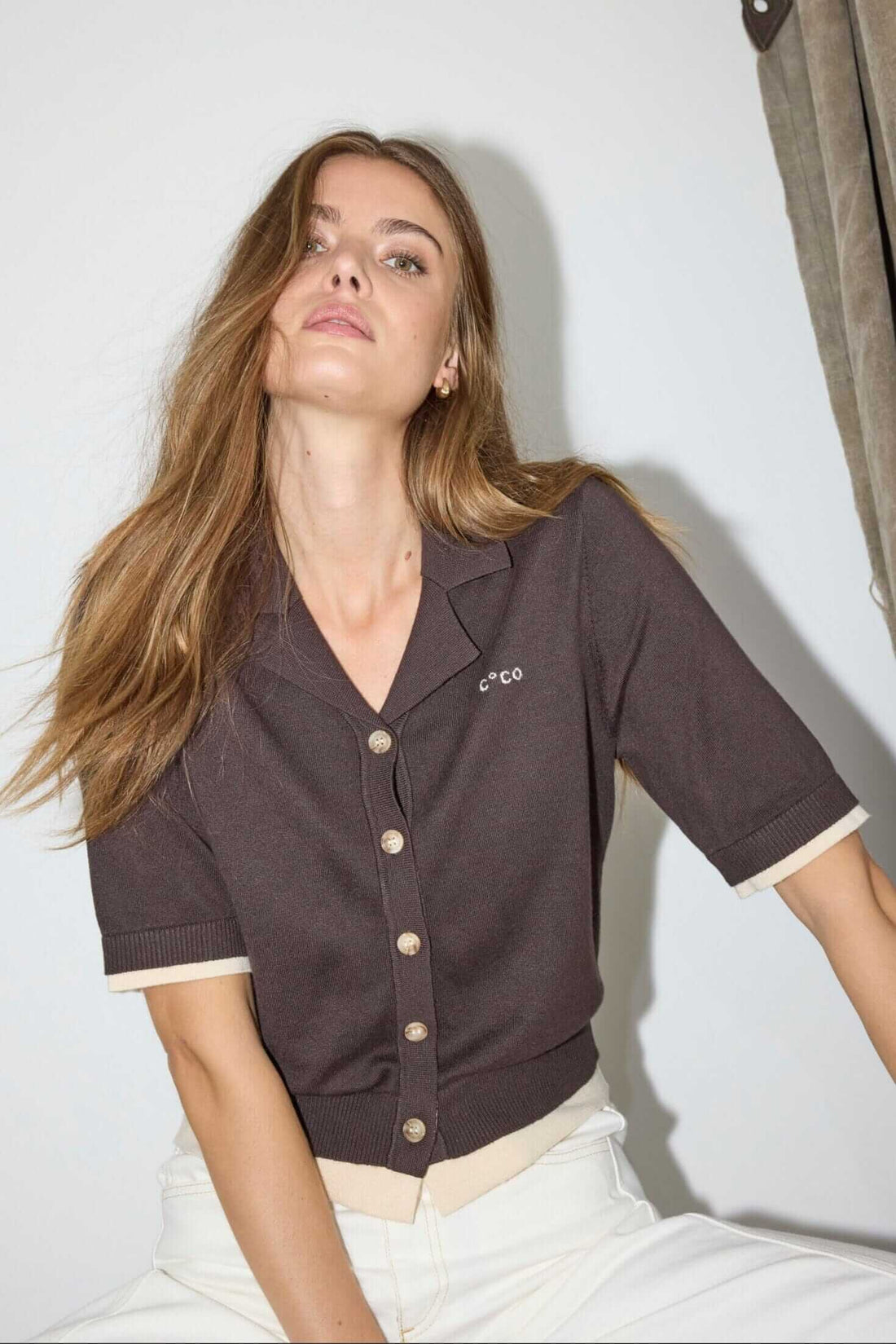 LueCC Crop Cardigan - Dark Brown