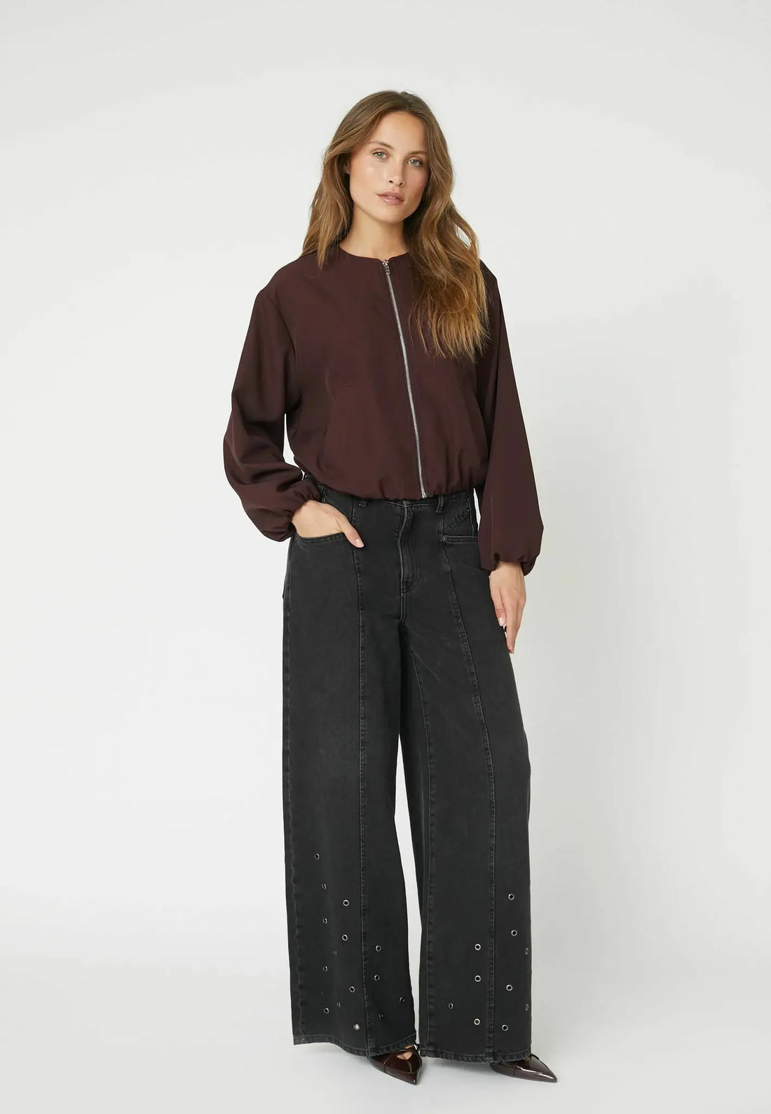 LunaCC Balloon Zip jacket - Winered