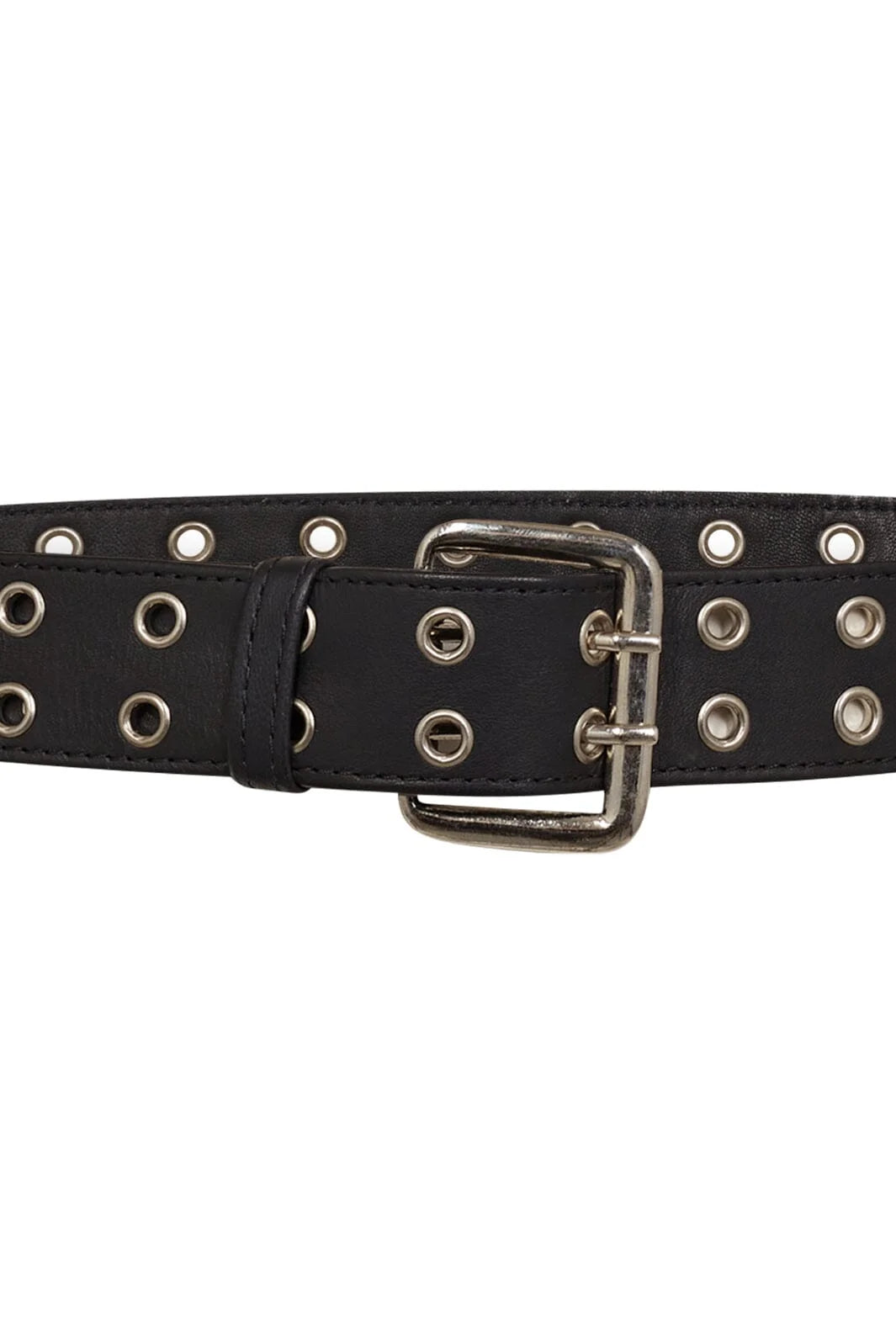 PhoebeCC Leather eyelet Belt - Black