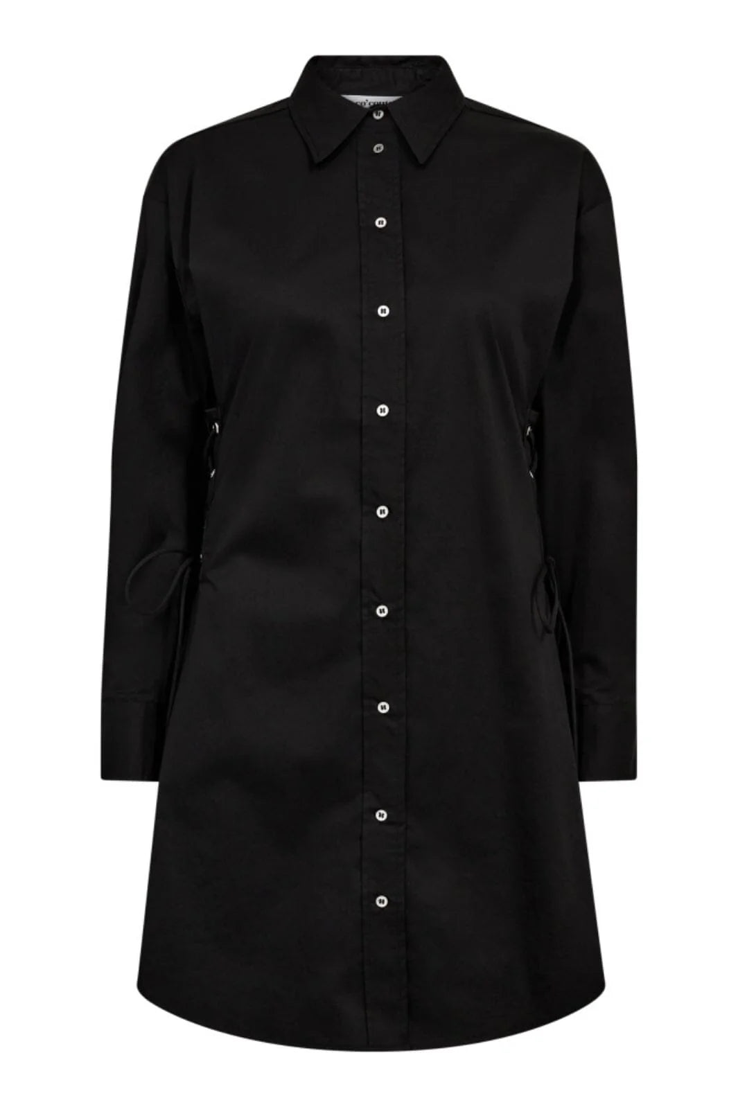 PoppyCC Eyelet Tie Shirt Dress - Black