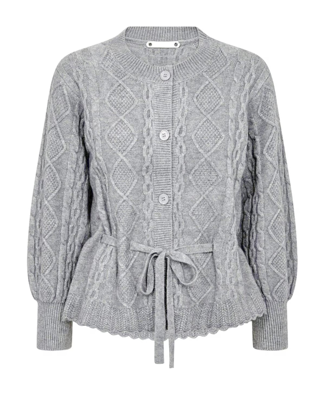 RowCC Cable Tie Cardigan - Pale Grey