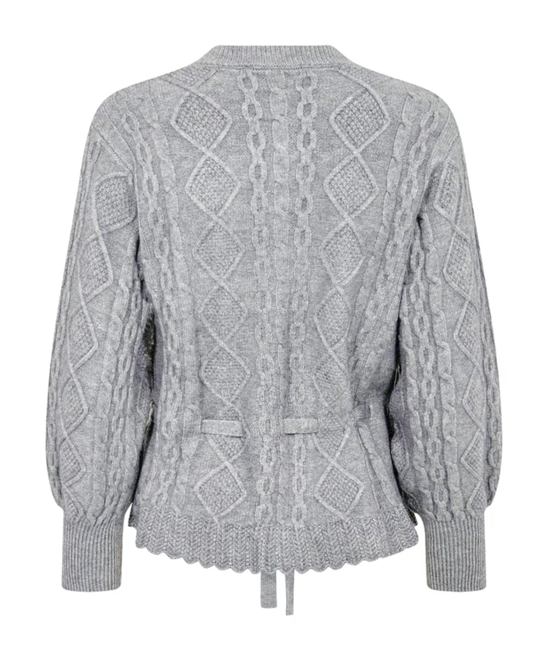RowCC Cable Tie Cardigan - Pale Grey