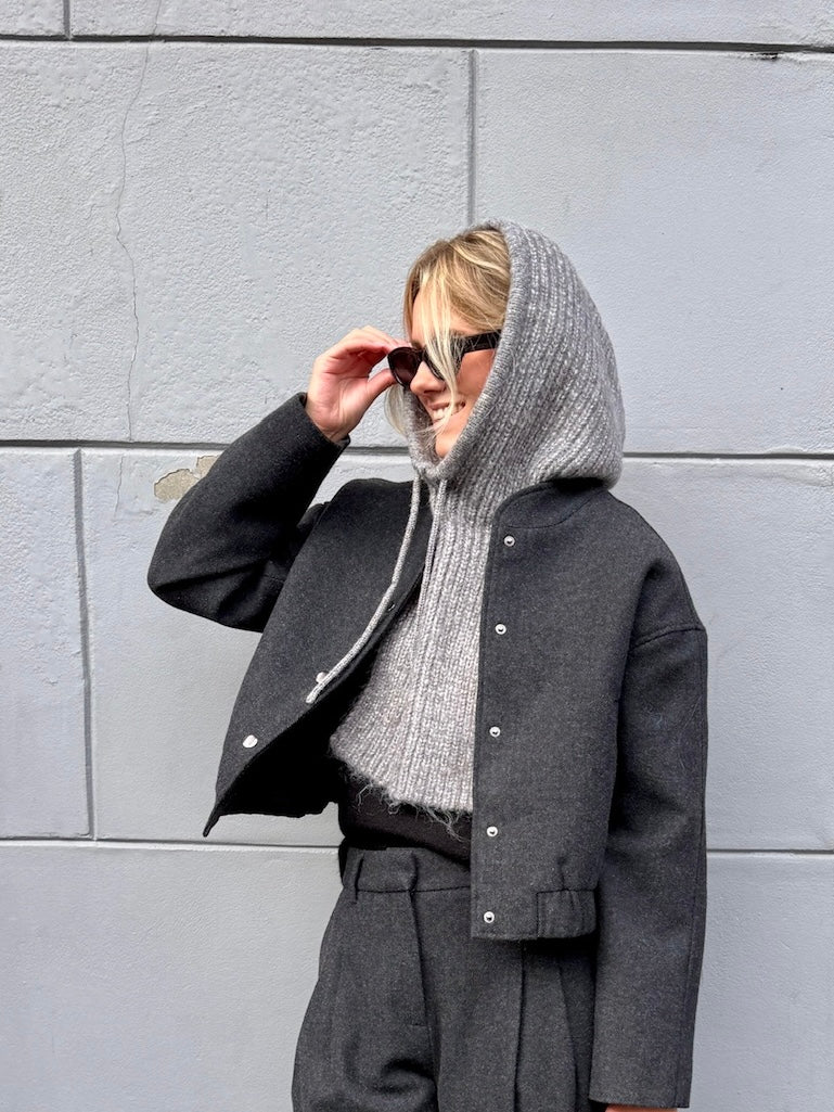 HaileyCC Balaclava Knit - Mid Grey