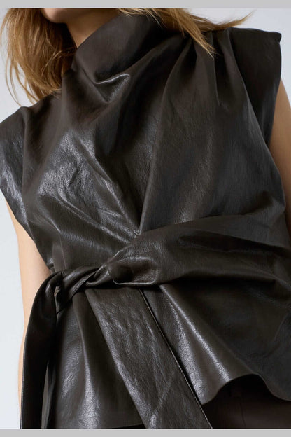 GittCC Pleat Top - Dark Brown