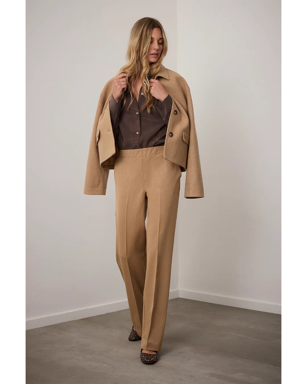 Carmelia Pants Melange Solead Laminato - Caramel