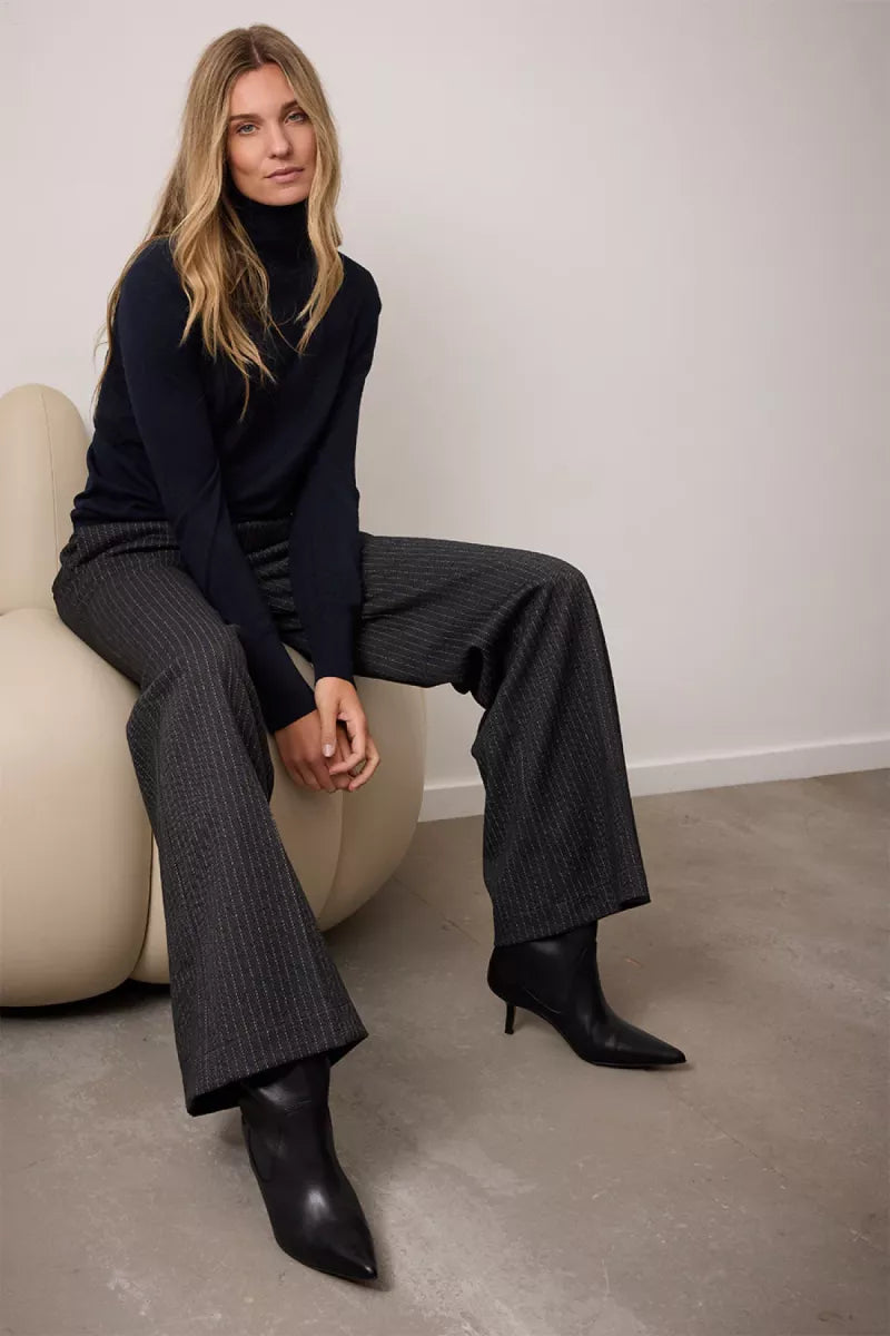 Lior Wide Pants Stripe Beccaria - Midnight Blue