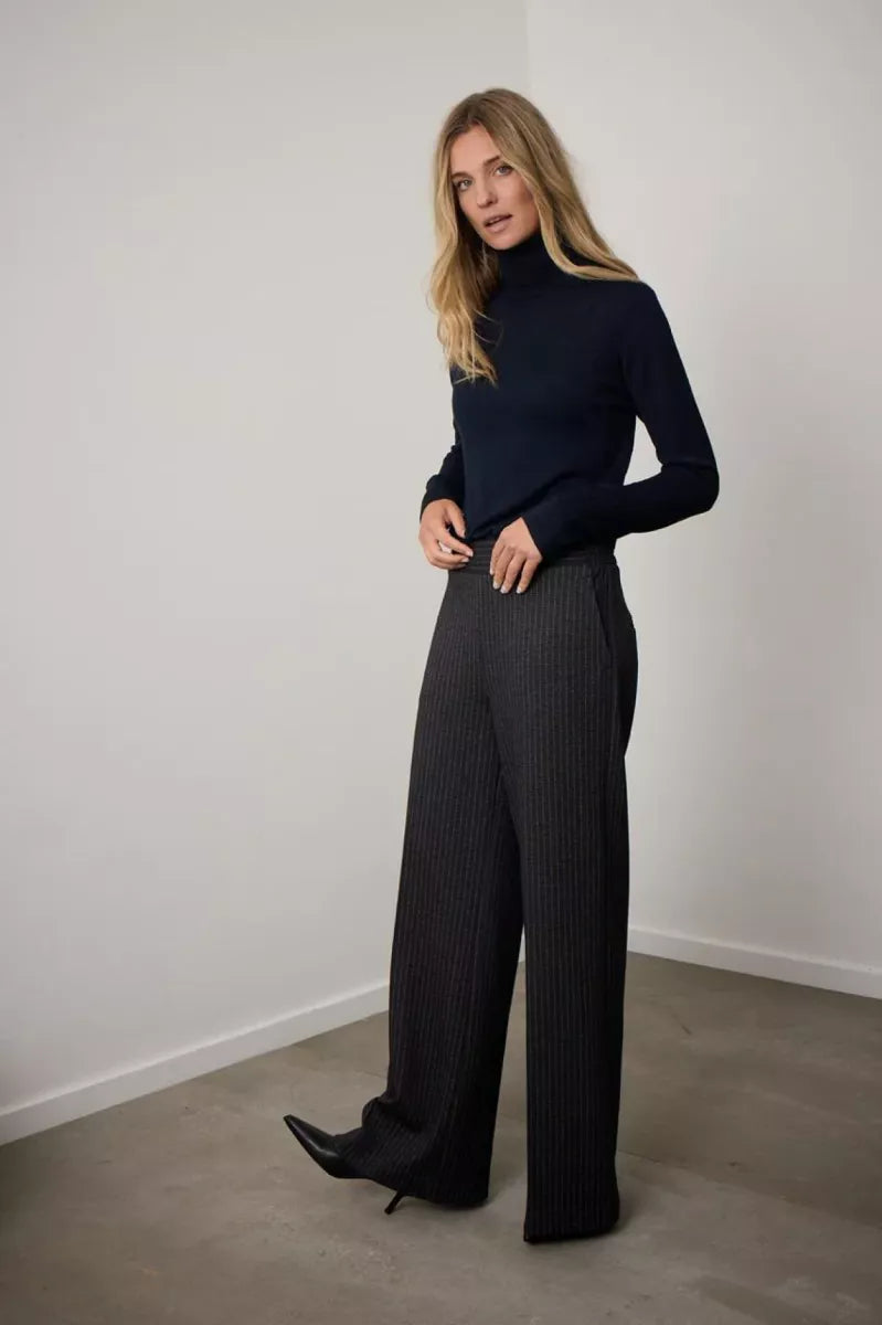 Lior Wide Pants Stripe Beccaria - Midnight Blue