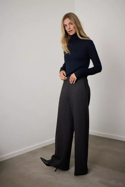 Lior Wide Pants Stripe Beccaria - Midnight Blue