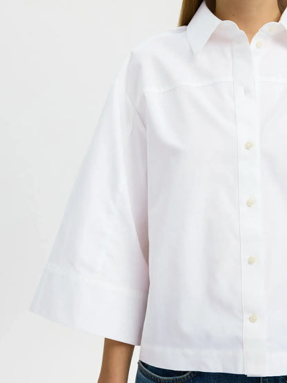 SLFesther Relaxed 3/4 Cropped Shirt - Bright White