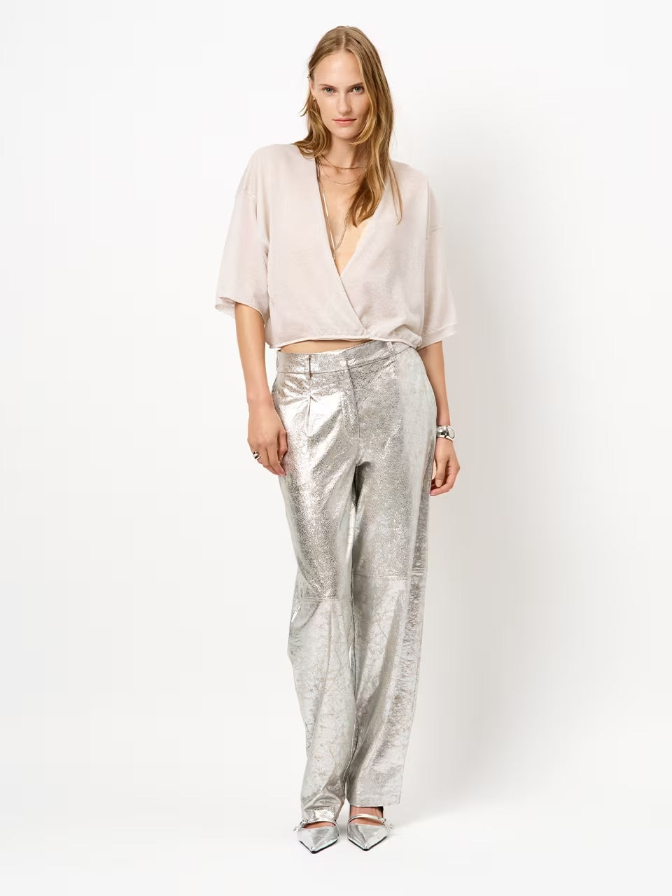 Revel Metallic Cardigan - Ecru